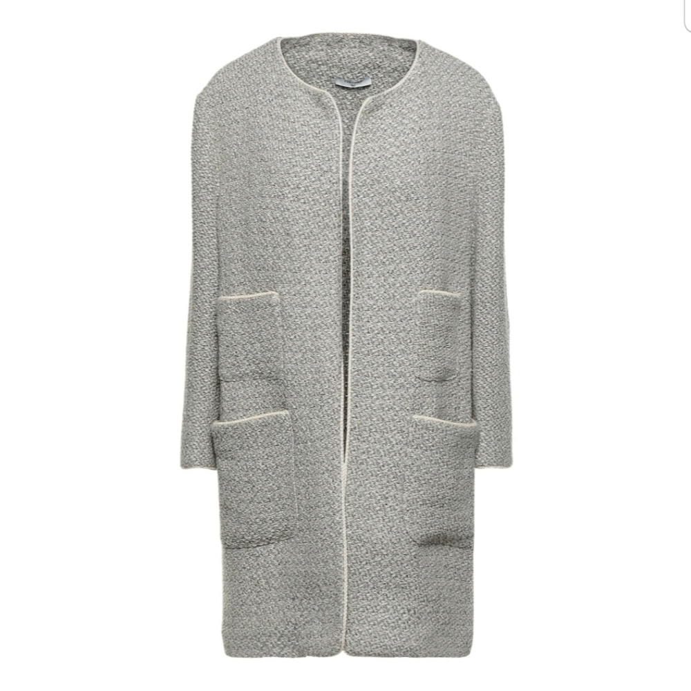 💥👠 NEW CIRCOLO 1901 Linen Tweed Multipocket Two-Tone Overcoat Light Grey NWT